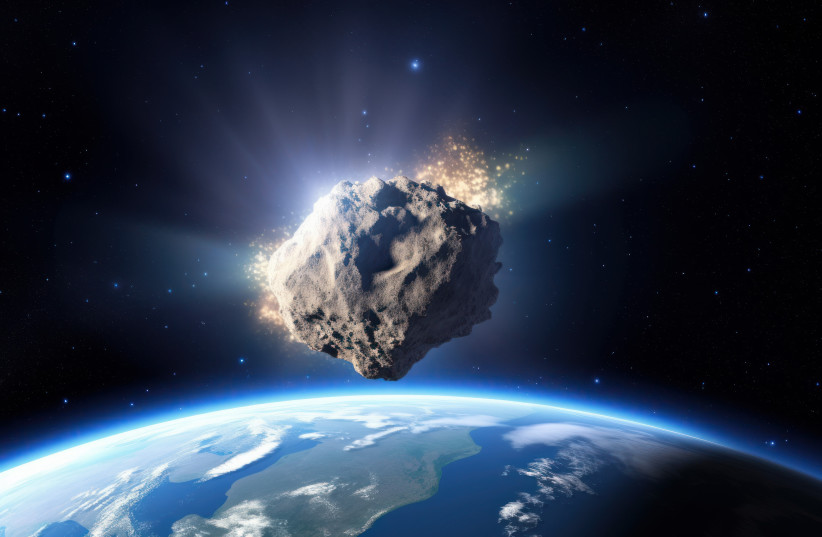  An illustrative image of an asteroid passing Earth. (credit: INGIMAGE)