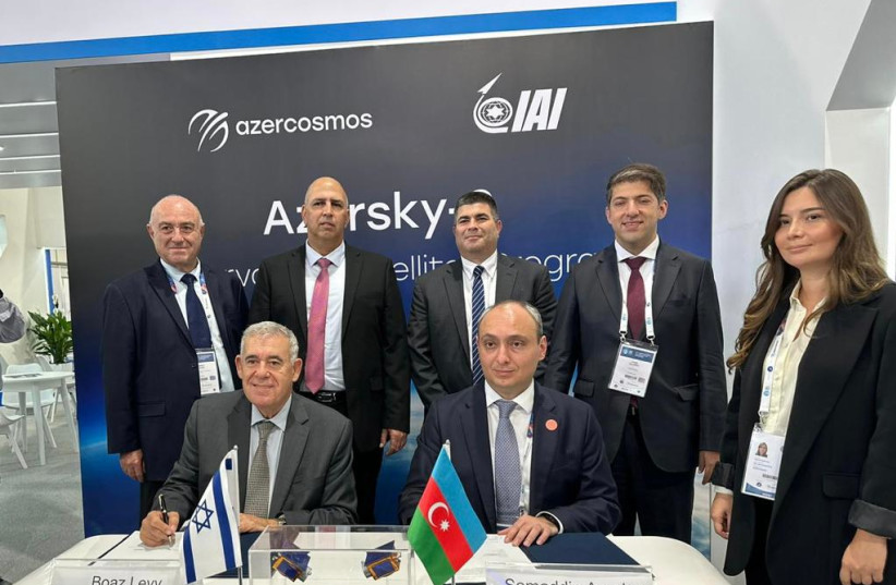  IAI and Azercosmos delegations sign satellite deal, September 2023  (credit:  Shay Gal, VP External Relations, Israel Aerospace Industries (IAI))