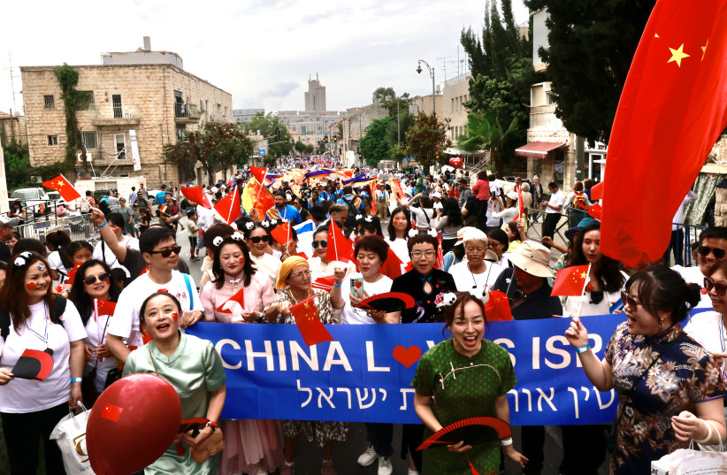  March of the Nations: Thousands of Christians from more than 90 countries march through the streets of Jerusalem on October 4, 2023. (credit: MARC ISRAEL SELLEM/THE JERUSALEM POST)