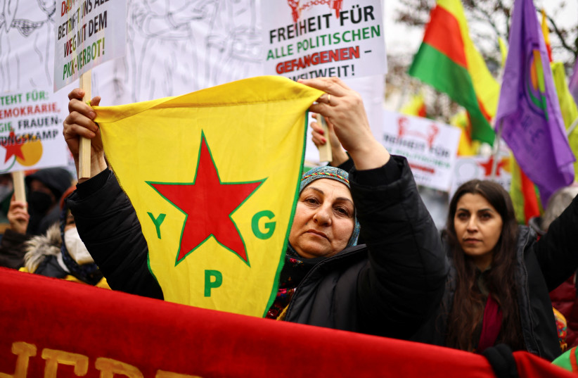  People attend a pro-Kurdish demonstration against Turkey's military action on Kurdish positions in northern Syria and northern Iraq, and against the ban of the Kurdistan Workers' Party (PKK), in Berlin, Germany November 26, 2022. (credit: REUTERS/CHRISTIAN MANG)