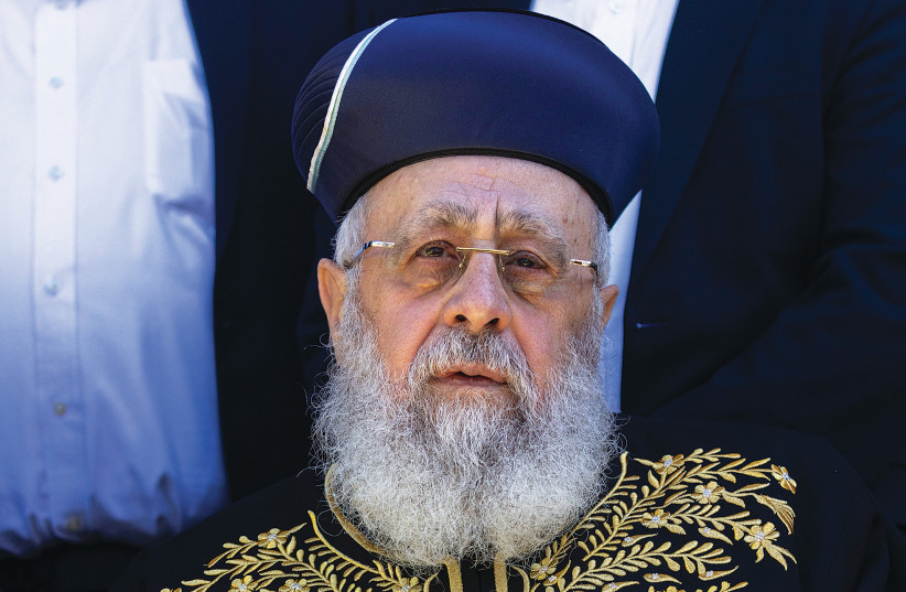  EPHARDI CHIEF Rabbi Yitzhak Yosef was busy insulting more than half of Israel, declaring that when a person eats non-kosher food ‘his brain becomes stupid,’ the writer notes (credit: OLIVER FITOUSSI/FLASH90)