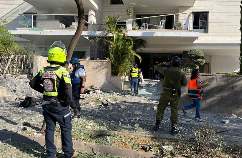 Buildings in Israel's south damaged by missles from Gaza (credit: MDA)