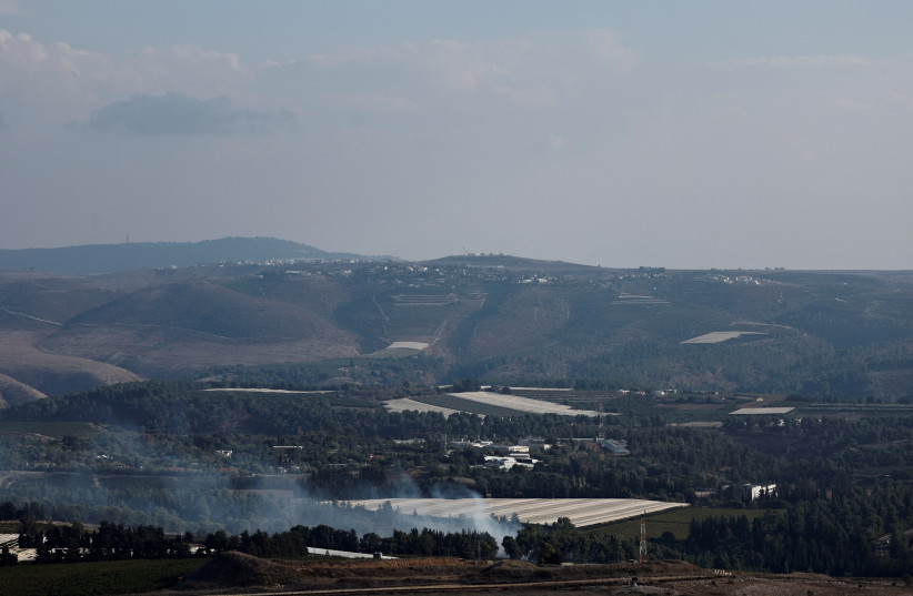  Smoke rises from the Israeli side, as seen from Maroun al-Ras near the Lebanese-Israeli border, in southern Lebanon, October 11, 2023. (credit: THAIER AL-SUDANI/REUTERS)