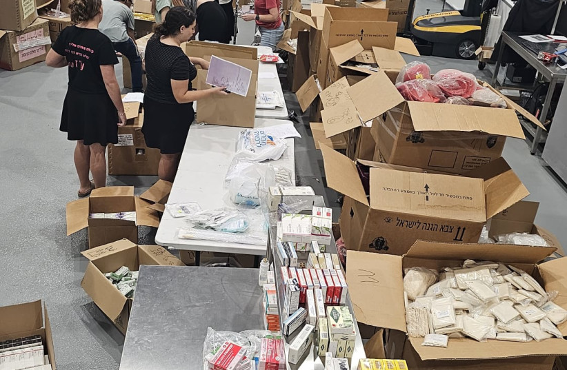  Boxes of supplies collected by ''Haverim for Health''. (credit: Haverim for Health)