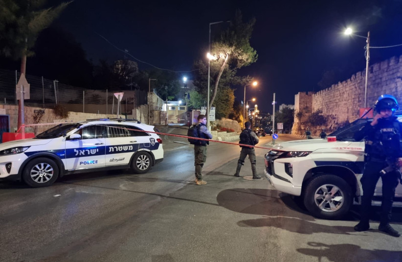  Police at the scene of a shooting attack in Jerusalem. October 12, 2023 (credit: ISRAEL POLICE)
