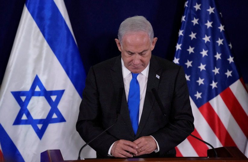 PRIME MINISTER Benjamin Netanyahu after meeting with US Secretary of State Antony Blinken, in Tel Aviv, yesterday.
