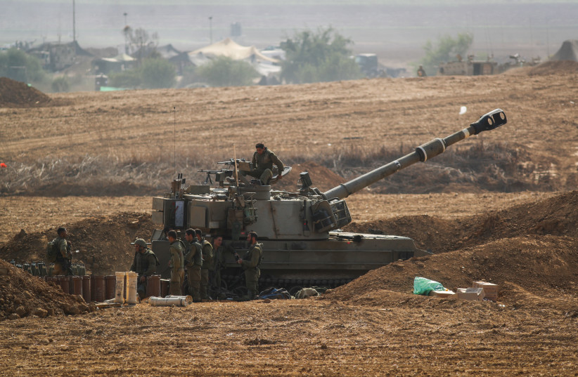  AN ISRAELI artillery unit is stationed near the Israel-Gaza border this week. (credit: OREN BEN HAKOON/FLASH90)