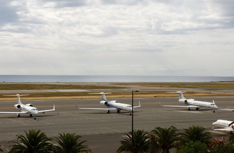 Private jets are seen on the tarmac of Nice international airport, France, September 6, 2022. (credit: REUTERS/ERIC GAILLARD)