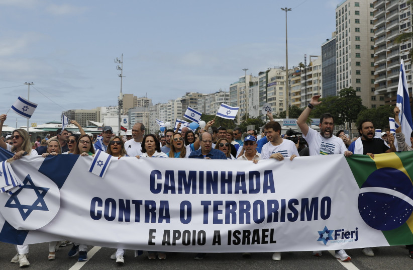  Brazilians show up to support the state of Israel and stand against terrorism (credit: Fernando Frazao / Agencia Brasil)