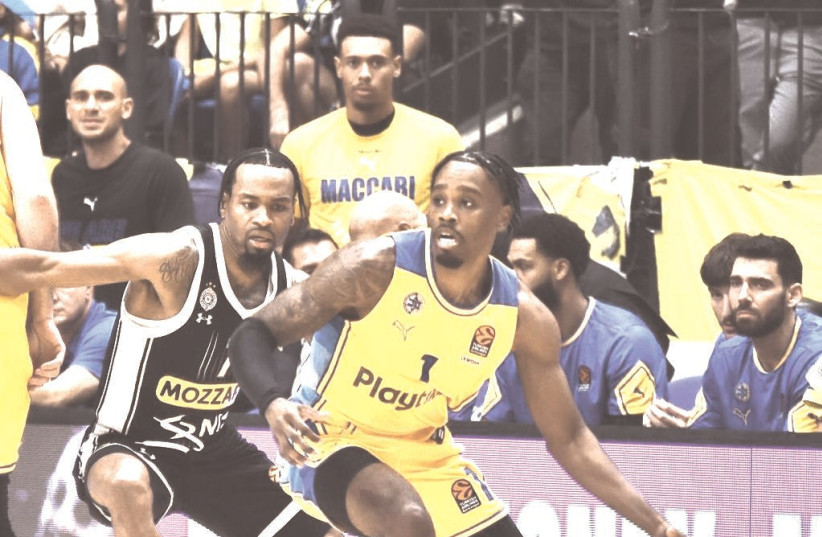  ANTONIUS CLEVELAND (1) moved from Hapoel Eilat to Maccabi Tel Aviv over the summer and is primed to be an impact player, especially the defensive end.  (credit: Dov Halickman)