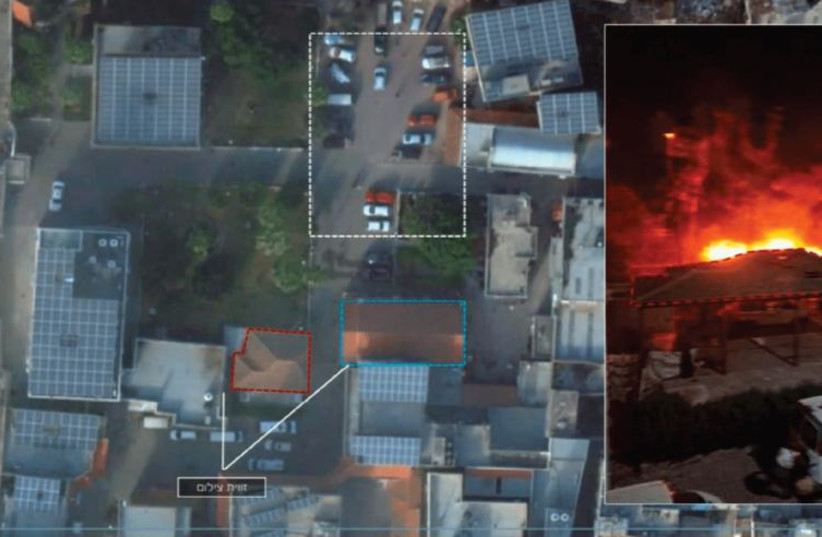 IDF satellite footage above the explosion site at a hospital in Gaza