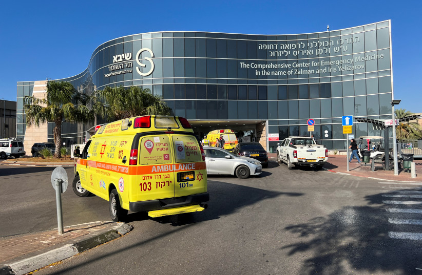  An ambulance is seen at the entrance to the emergency room of Sheba Medical Center in Tel Hashomer in Ramat Gan, Israel, July 15, 2023. (credit: REUTERS/RAMI AMICHAY)