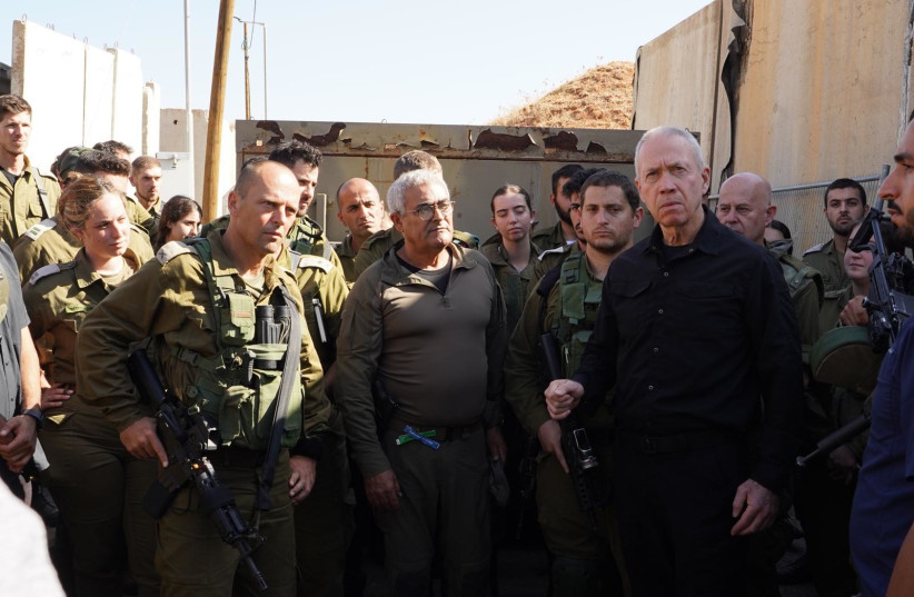  Defense Minister Yoav Gallant meeting members of the 91st Division, October 21, 2023. (credit: ARIEL HARMONI/DEFENSE MINISTRY)