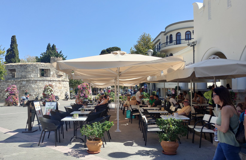  THE KOS town main square. (credit: NERIA BARR)