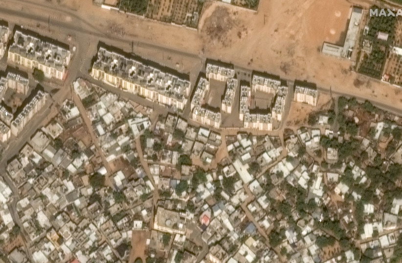  Satellite view shows the Palestinian city of Beit Hanoun, northern Gaza Strip, October 10, 2023 (credit: MAXAR TECHNOLOGIES/HANDOUT VIA REUTERS)