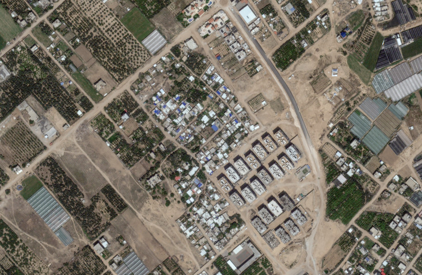  Satellite view shows Atatra, northern Gaza Strip, May 10, 2023 (credit: MAXAR TECHNOLOGIES/HANDOUT VIA REUTERS)
