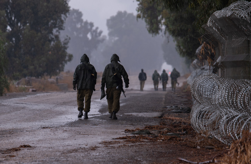 Israeli soldiers near the Israeli border with Lebanon, northern Israel, October 16, 2023. (credit:  Ayal Margolin/Flash90)