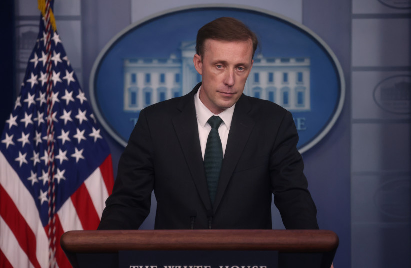  U.S. national security adviser Jake Sullivan holds a news briefing about the situation in Afghanistan at the White House in Washington, U.S., August 17, 2021. (credit: REUTERS/LEAH MILLIS)
