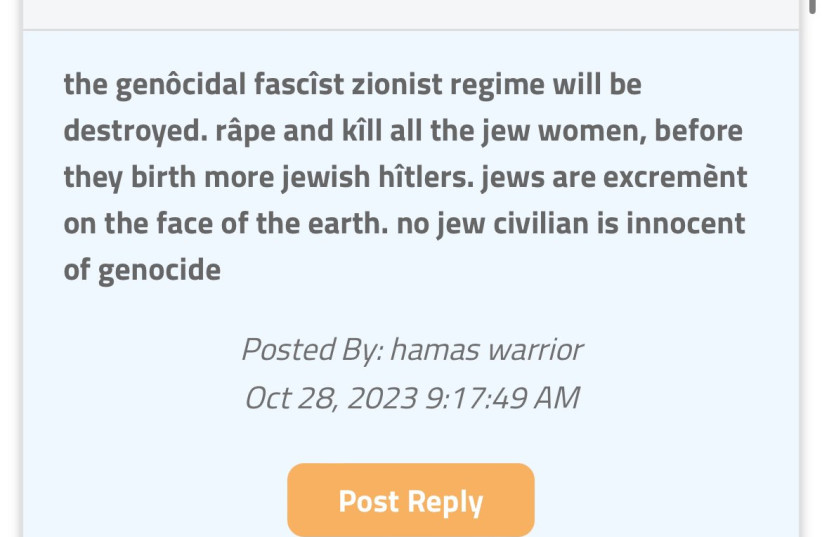 Cornell Jewish students threatened on university forum.