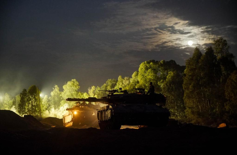 Israeli forces are seen operating in the Gaza Strip on October 31, 2023