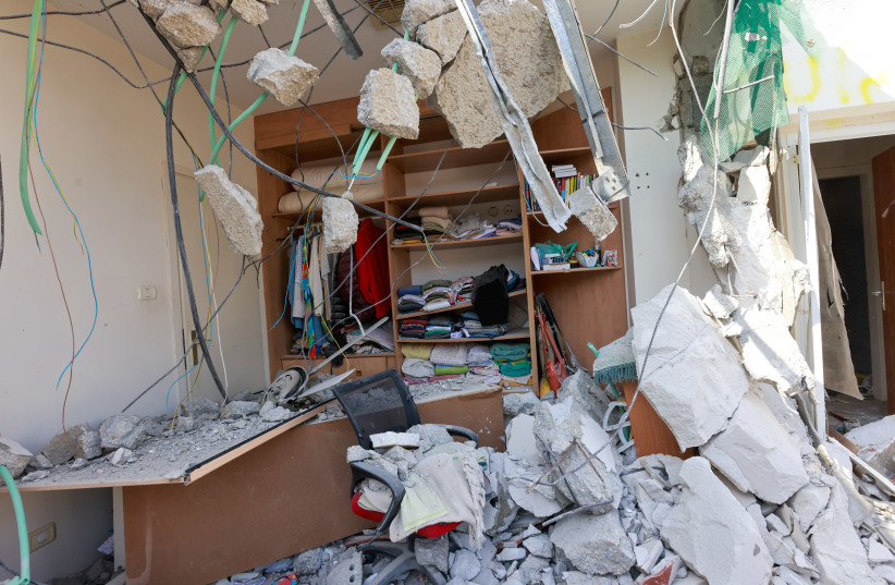 The destruction caused by Hamas terrorists when they infiltrated Kibbutz Be'eri, near the Israeli-Gaza border, southern Israel. October 25, 2023.  (credit: YOSSI ZAMIR/FLASH90)