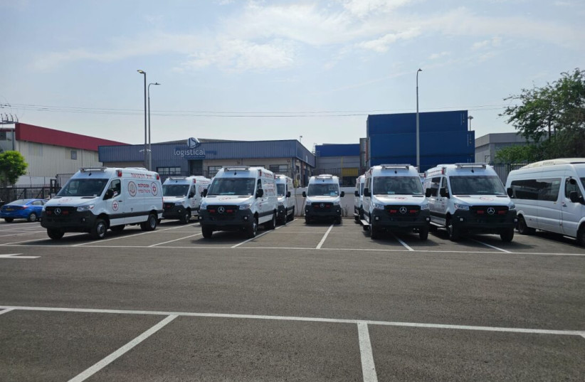  A fleet of ambulances donated to the IDF Medical Corp by FIDF (credit: FIDF)