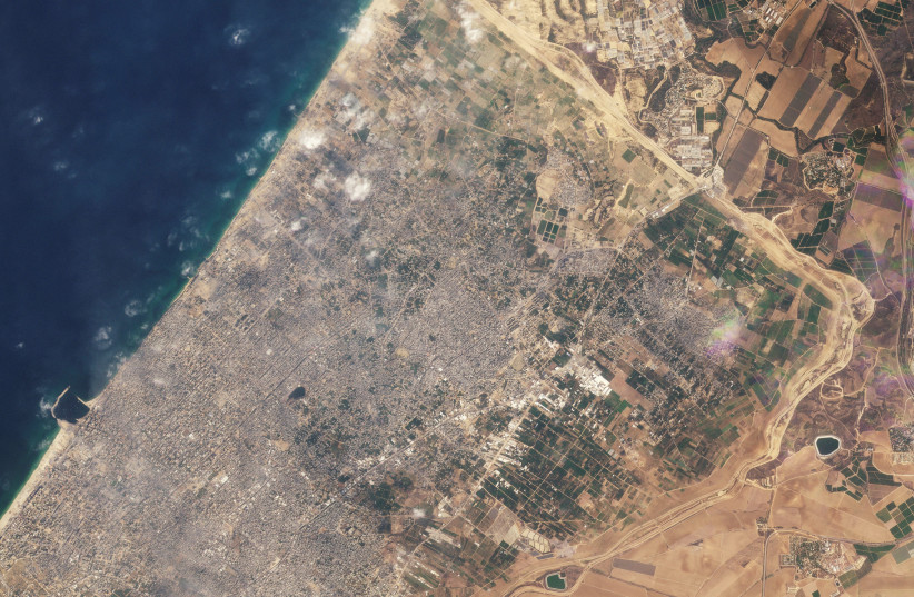 A satellite image shows northern Gaza, amid the ongoing conflict between Israel and Hamas, October 28, 2023 (Planet Labs PBC/Handout via REUTERS)