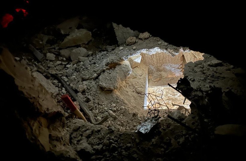  The IDF collapsed a tunnel used by terrorists in Jenin. November 1, 2023. (credit: IDF)