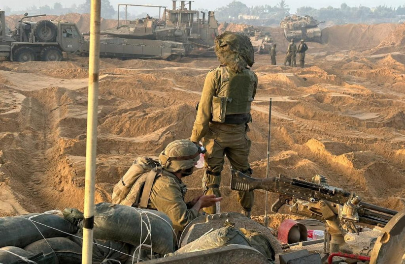  A view of military action at a location given as Gaza, amid the conflict between Israel and the Palestinian Islamist group Hamas, in this handout image released on November 5, 2023 (credit: Israel Defense Forces/Handout via REUTERS)