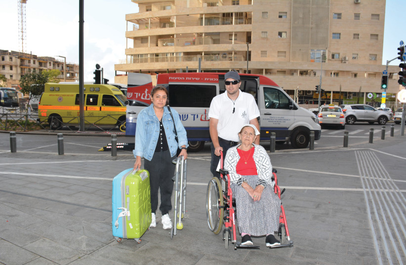  ARYEH BERGER transports northern evacuees to shelter at Yad Sarah’s Yirmiyahu 33 Hotel in Jerusalem. (credit: COURTESY YAD SARAH)
