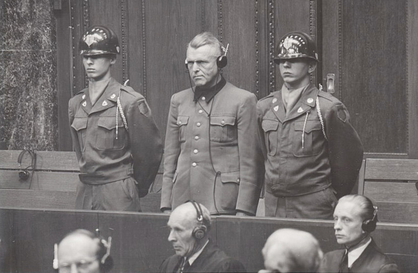  Karl Genzken during his sentencing in the Nuremberg Doctors' Trial in 1947. (credit: PUBLIC DOMAIN)
