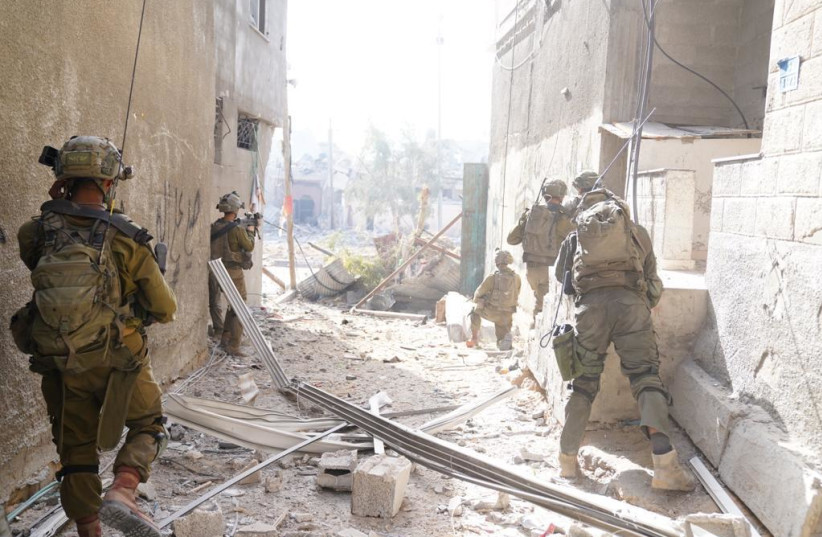 Soldiers of the IDF's 162nd Division are striking Hamas infrastructure and its operational capabilities, November 14, 2023 (credit: IDF SPOKESPERSON'S UNIT)