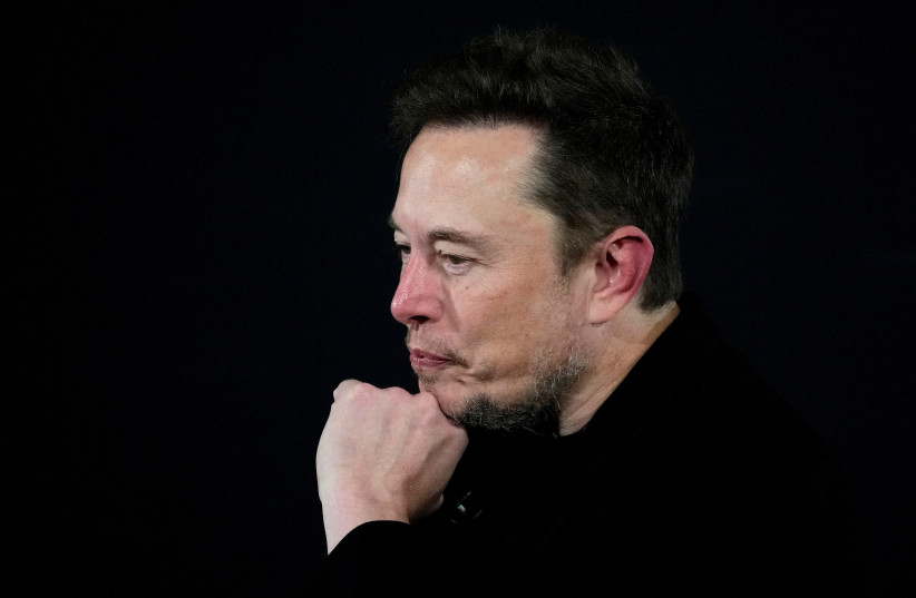  Tesla and SpaceX's CEO Elon Musk pauses during an in-conversation event with British Prime Minister Rishi Sunak in London, Britain, Thursday, Nov. 2, 2023. (credit: REUTERS/KIRSTY WIGGLESWORTH/POOL)
