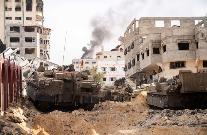 Israeli forces operate in the Gaza Strip as part of Operation Swords of Iron on November 18, 2023 (credit: IDF SPOKESPERSON'S UNIT)