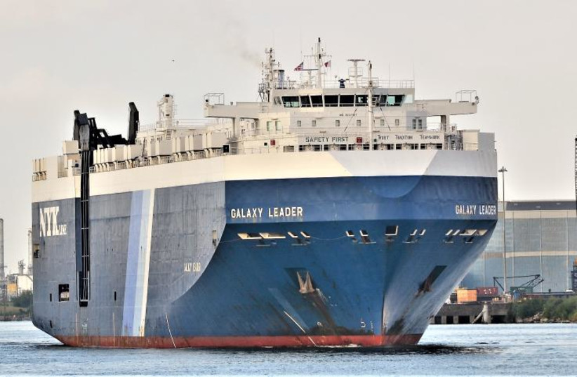  The Bahamas-flagged Galaxy Leader cargo ship (credit: SCREENSHOT/VESSELFINDER)