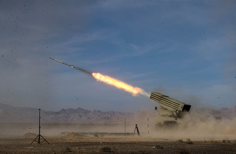 A missile is launched during a military exercise in Isfahan, Iran, October 28, 2023 (credit: IRANIAN ARMY/WANA