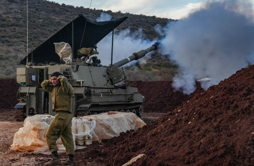  Israeli artillery unit stationed near the Israeli border with Lebanon, northern Israel, November 22, 2023. (credit: AYAL MARGOLIN/FLASH90)
