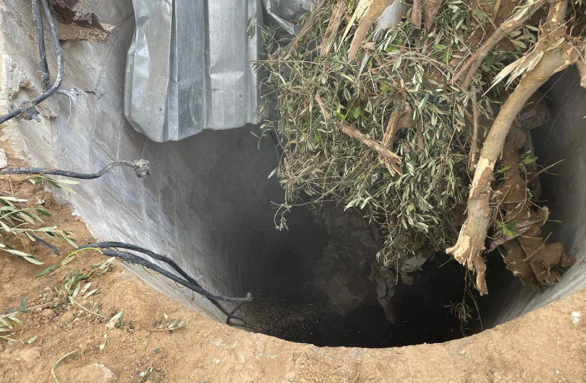  Tunnel shaft found in an orchard near Jabalya refugee camp, November 23, 2023. (credit: IDF SPOKESPERSON UNIT)