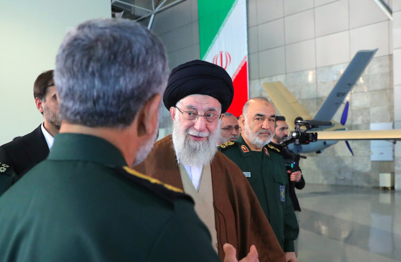  Iranian Supreme Leader Ali Khamenei in a visit to the Ashura Aerospace University of Science & Technology. November 19, 2023. (credit: KHAMENEI.IR)