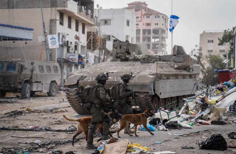  IDF Oketz dogs on operations in the Gaza Strip, November 2023  (credit: IDF SPOKESPERSON'S UNIT)