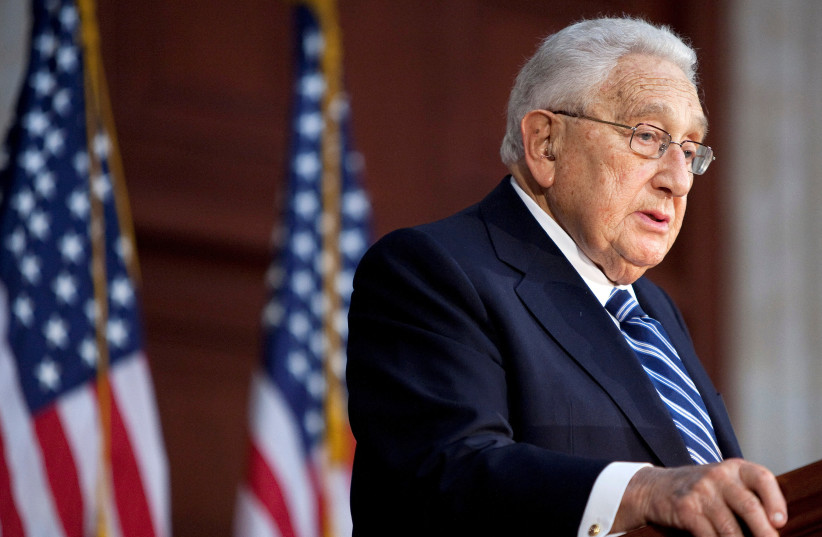  Former U.S. Secretary of State Henry Kissinger speaks during a ceremony unveiling a statue of former U.S. President Gerald Ford in the Rotunda of the U.S. Capitol in Washington, U.S. May 3, 2011. (credit: REUTERS/JOSHUA ROBERTS)
