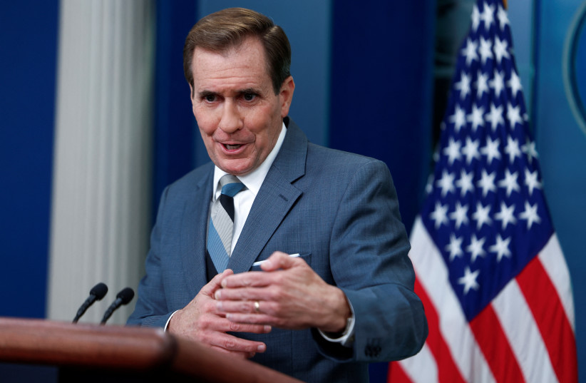  John Kirby, White House National Security Council Coordinator for Strategic Communications, speaks to reporters during a press briefing at the White House in Washington, US, November 27, 2023. (credit: REUTERS/EVELYN HOCKSTEIN)