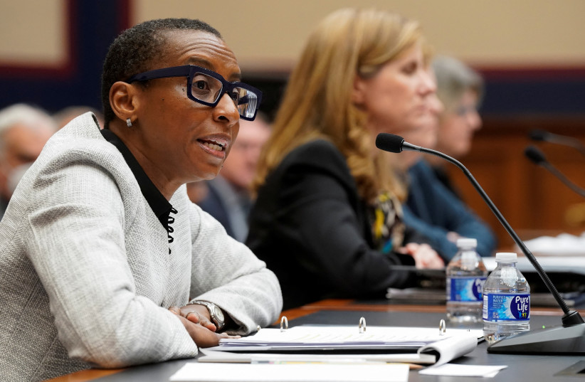  Harvard University President Claudine Gay testifies before a House Education and The Workforce Committee hearing titled ''Holding Campus Leaders Accountable and Confronting Antisemitism'' on Capitol Hill in Washington, US, December 5, 2023. (credit: REUTERS/KEN CEDENO)