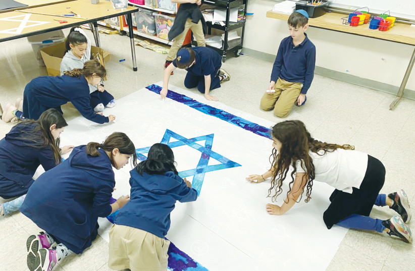  AN ACTIVITY in solidarity with Israel takes place at the Bi-Cultural Hebrew Academy – Jewish Day School in Stamford, Connecticut. (credit: Courtesy)