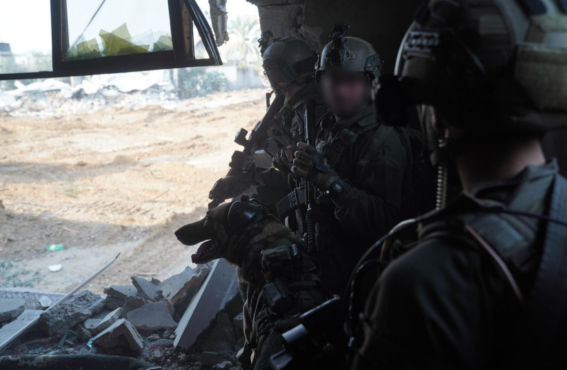  IDF Duvdevan and Oketz Unit troops operate in Khan Yunis. December 18, 2023. (credit: IDF)