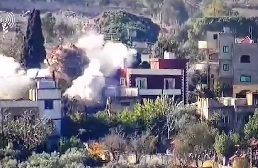  IDF strikes Hezbollah targets in southern Lebanon. December 20, 2023 (credit: IDF SPOKESPERSON'S UNIT)