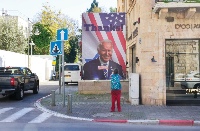  THANKING US PRESIDENT Joe Biden for his support on Jerusalem’s Emek Refaim Street. (credit: MARC ISRAEL SELLEM)