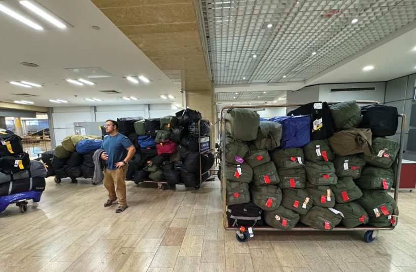  THE CARGO arrives at Ben-Gurion International Airport, ready to be distributed within hours to IDF troops. (credit: The Bergen County Support for Israel & IDF)