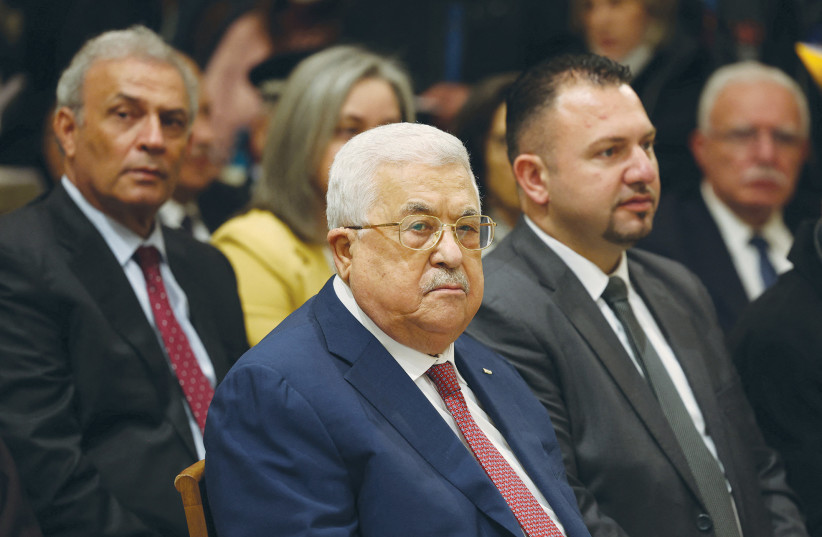  PALESTINIAN AUTHORITY head Mahmoud Abbas attends Christmas Midnight Mass at the Church of the Nativity in Bethlehem, last year. Abbas, in recent years, has depicted Jesus as Palestinian, says the writer. (credit: Ahmad Gharabli/Reuters)