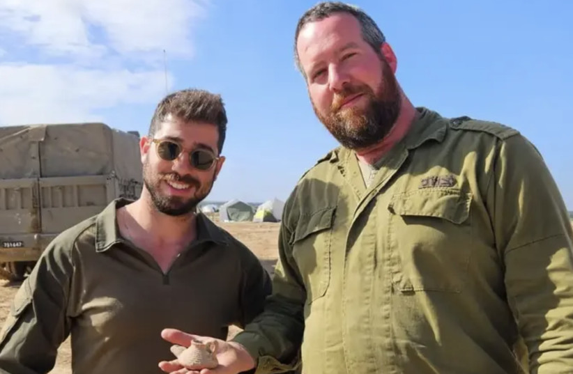  These two IDF reservists made a remarkable discovery. (credit: ISRAEL ANTIQUITIES AUTHORITY.)